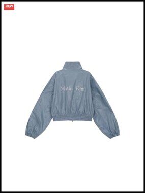 Coated Cotton Crop Blouson Jacket Windbreaker Zip